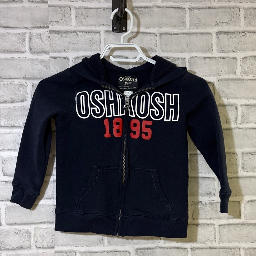 4/$20 OshKosh B'gosh Navy and Red Zip-Up Hoodie, size 6